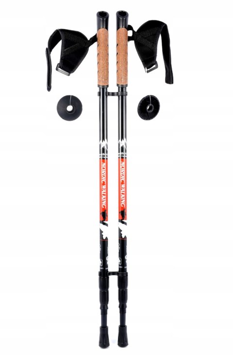 Kije Trekkingowe Nordic Walking 3-Częściowe Karbonowe Z Akcesoriami