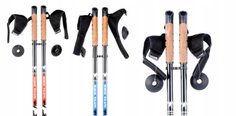 Kije Trekkingowe Nordic Walking 3-Częściowe Karbonowe Z Akcesoriami