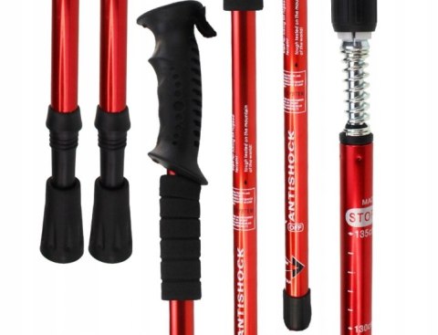 Kije Trekkingowe Nordic Walking Składane, Regulowane 2 Szt. Anti-Shock