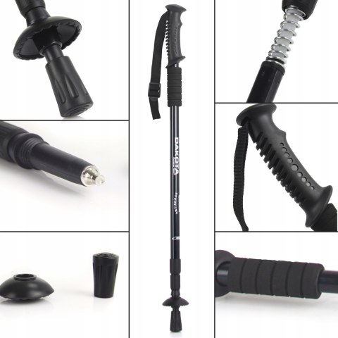 Kijki Nordic Walking Trekkingowe Anti-Shock 3Seg + Szelki Odblaskowe Alu