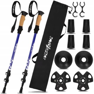 Kijki Trekkingowe Regulowane Aluminium 7075 Nordic Walking Korkowe Uchwyty