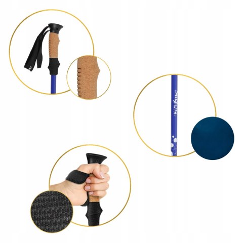 Kijki Trekkingowe Regulowane Aluminium 7075 Nordic Walking Korkowe Uchwyty