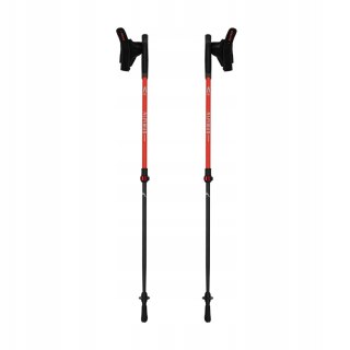Kieki Nordic Walking Alpinus - Włókno Węglowe 2-Segm 85-135 Cm Czerwony
