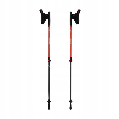 Kieki Nordic Walking Alpinus - Włókno Węglowe 2-Segm 85-135 Cm Czerwony