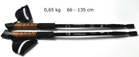 Kije Nordic Walking Antishock 66-135Cm Czerwone Z Odbłyaskami Hornhill