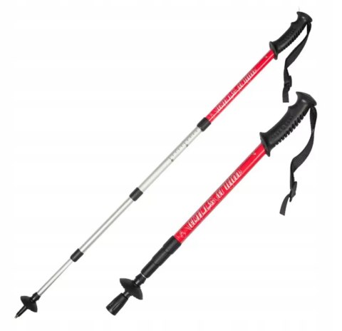 Kije Nordic Walking Czerwone Składane Teleskopowe, Regulacja 65-135 Cm