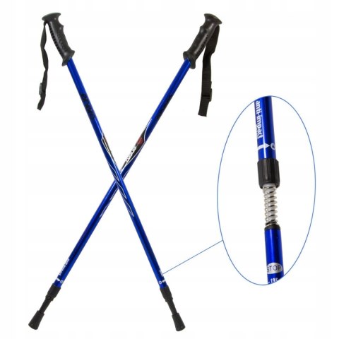 Kije Trekkingowe Enero Classic Niebieskie Regulowane Aluminium Anti Impact