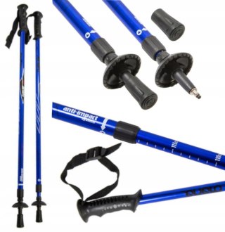 Kije Trekkingowe Nordic Walking Regulowane Aluminiowe Antishok 80-135Cm