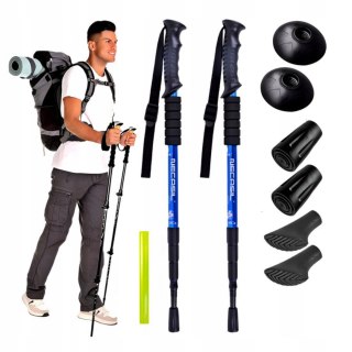 Kije Trekkingowe Nw 65-135Cm, Anti-Shock, Kompas, Z Końcówkami I Opaską