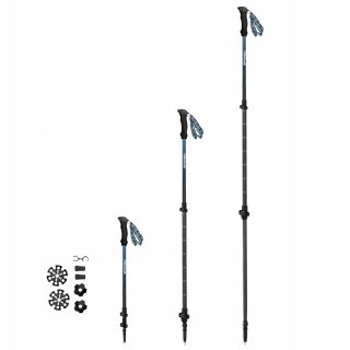 Kije Trekkingowe Spokey Carbon 105-135 Cm Ultralekkie Składane 380G, 62 Cm