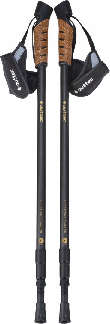Kijki Nordic Walking 3-Sekcjonowe Regulowane Outtec Anti-Shock Trekkingowe