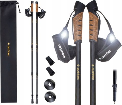 Kijki Nordic Walking 3-Sekcjonowe Regulowane Outtec Anti-Shock Trekkingowe
