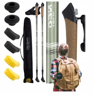 Kijki Trekkingowe Do Nordic Walking Al7075 Z Korkowym Uchwytem 85-143 Cm