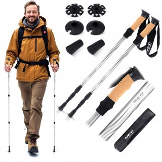 Kijki Trekkingowe Teleskopowe 65-135 Cm, Antywstrząsowe, Korek, 2 Szt.
