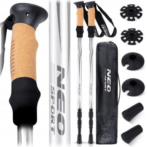 Kijki Trekkingowe Teleskopowe 65-135 Cm, Antywstrząsowe, Korek, 2 Szt.