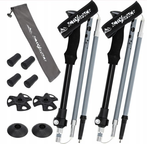 Składane Kije Trekkingowe Regulowane 110-135Cm Aluminiowe Z Pokrowiecem