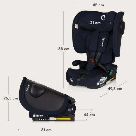Fotelik I-Size Nelly Isofix 76-150 Cm, Składany, Sips, 4-Stopn. Regulacja
