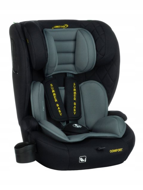 Fotelik Samochodowy 2W1 I-Size R129 Summer Baby Szary 10-Pkt Zgłówek