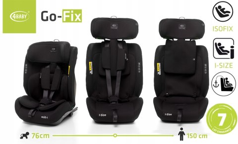 Fotelik Samochodowy 4Baby Go-Fix I-Size Isofix 9-36 Kg, Czarny, Wysoka Jakość