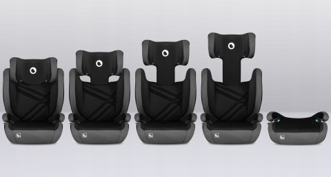 Fotelik Samochodowy I-Size Hugo Isofix 15-36Kg Black Carbon Podstawka