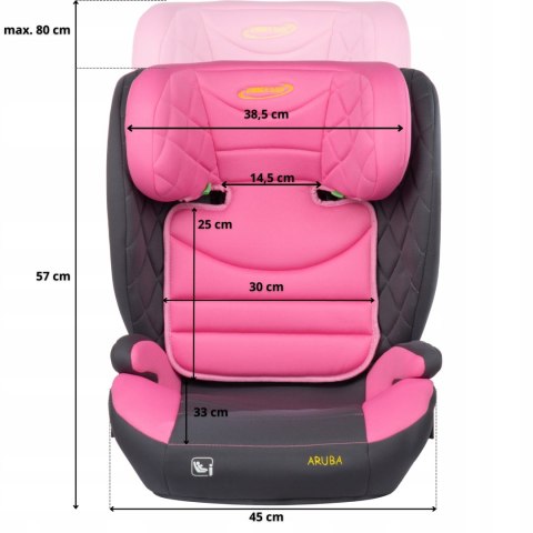 Fotelik Samochodowy Isofix I-Size R129 100-150Cm 12Pkt Regul Odpinane Plecy