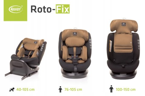 Fotelik 4Baby Roto-Fix 360° I-Size Isofix Top Tether Mokka 0-36 Kg