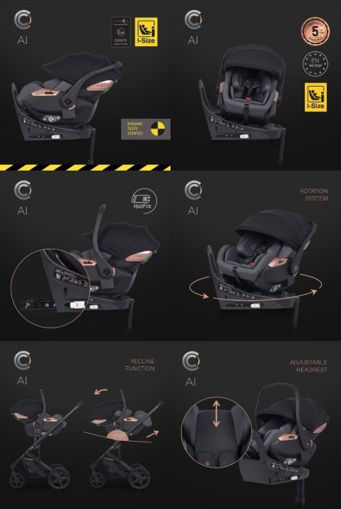 Fotelik Samochodowy Cavoe Ai Z Obrotową Bazą Isofix I Homologacją I-Size