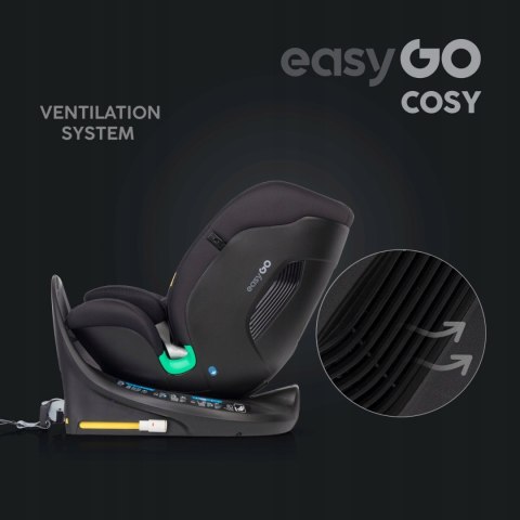 Fotelik Samochodowy Easygo Cosy Ink Isofix 360° 0-36Kg 8 Pozycji Top Tether