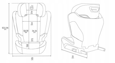 Fotelik Samochodowy Momi Mei Czarny Isofix 15-36Kg 9-Stopniowa Zagłówka