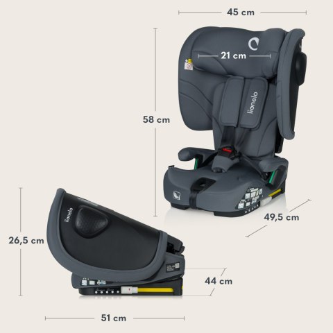 Fotelik Samochodowy Składany Isofix 76-150Cm 4-Stopniowa Regulacja Sips