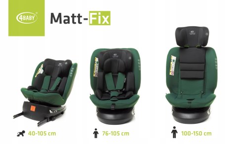 Fotelik Samochodowy 4Baby Matt-Fix I-Size Isofix 360° 0-36Kg Dark Green