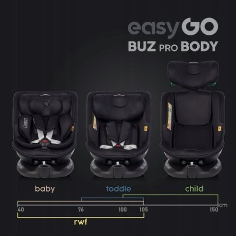 Fotelik Samochodowy Easygo Buz Pro Body 2W1 I-Size 40-150Cm Obrotowa Isofix