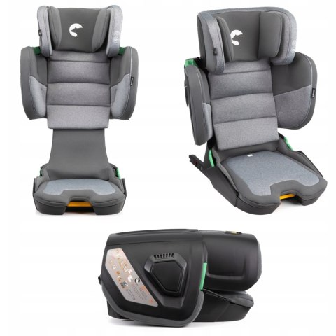 Fotelik Samochodowy Mane Szary Isofix I-Size 100-150 Cm Sip Składany Łatwy