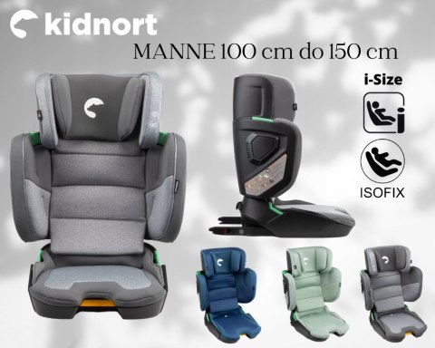 Fotelik Samochodowy Mane Szary Isofix I-Size 100-150 Cm Sip Składany Łatwy