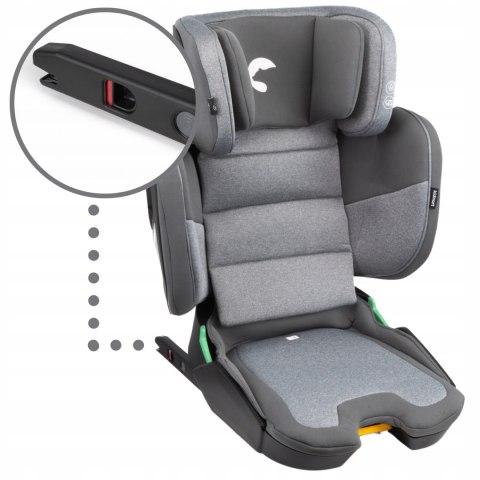 Fotelik Samochodowy Mane Szary Isofix I-Size 100-150 Cm Sip Składany Łatwy