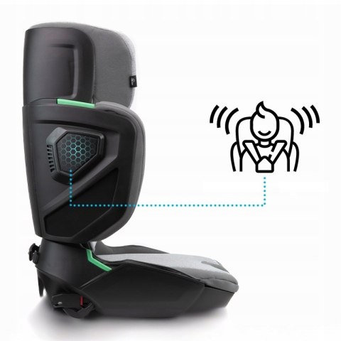 Fotelik Samochodowy Mane Szary Isofix I-Size 100-150 Cm Sip Składany Łatwy