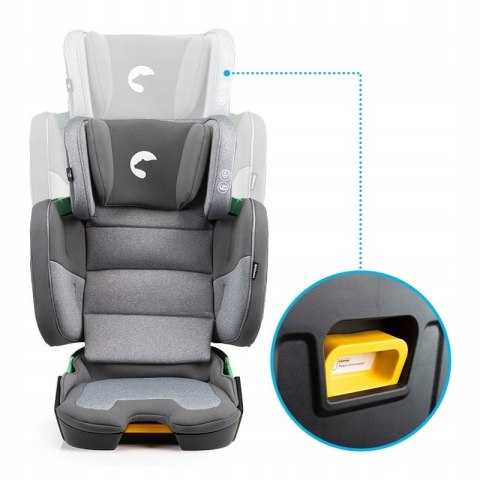 Fotelik Samochodowy Mane Szary Isofix I-Size 100-150 Cm Sip Składany Łatwy