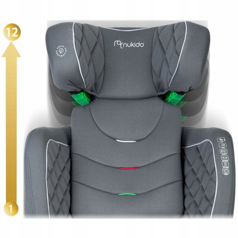 Fotelik Samochodowy Nukido Louis 15-36 Kg Isofix Szary Bezpieczny Wygodny