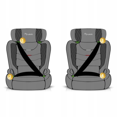 Fotelik Samochodowy Nukido Louis 15-36 Kg Isofix Szary Bezpieczny Wygodny