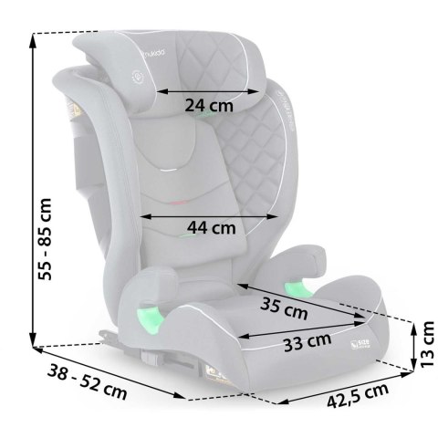 Fotelik Samochodowy Nukido Louis 15-36 Kg Isofix Szary Bezpieczny Wygodny