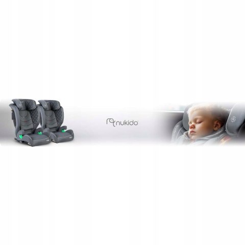 Fotelik Samochodowy Nukido Louis 15-36 Kg Isofix Szary Bezpieczny Wygodny