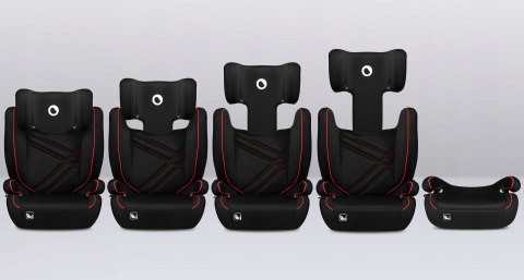 Lionelo Hugo I-Size Fotelik Samochodowy Isofix 100-150 Cm Sporty Black Red