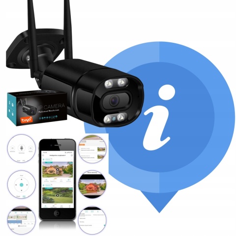 Bezprzewodowa kamera IP 8MP z Zoomem, WiFi, Detekcja Ruchu, IP66