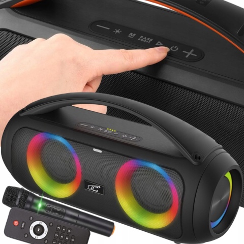 Bezprzewodowy Głośnik Bluetooth 2w1 60W z Funkcją Karaoke i Pilotem