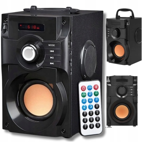 Głośnik Przenośny Boombox 10W Bluetooth Fm Usb Aux Mp3 Karaoke + Pilot