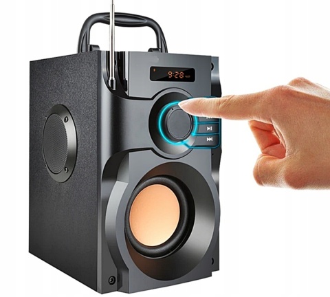 Głośnik Przenośny Boombox 10W Bluetooth Fm Usb Aux Mp3 Karaoke + Pilot