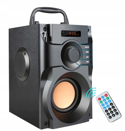 Głośnik Przenośny Boombox 10W Bluetooth Fm Usb Aux Mp3 Karaoke + Pilot