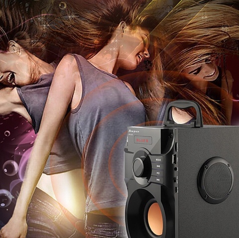 Głośnik Przenośny Boombox 10W Bluetooth Fm Usb Aux Mp3 Karaoke + Pilot
