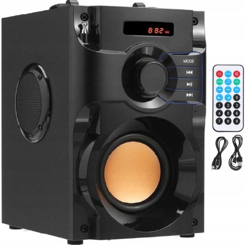 Głośnik Przenośny Boombox 10W Bluetooth Fm Usb Aux Mp3 Karaoke + Pilot