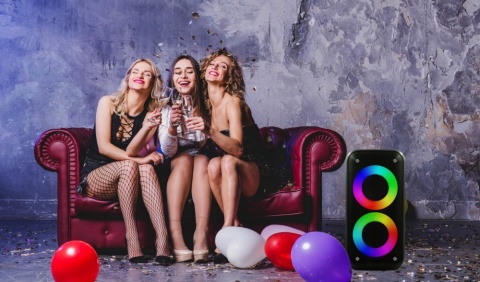 Duży Głośnik Bluetooth 10W z Mikrofonem, LED RGB, 4000mAh, FM, USB